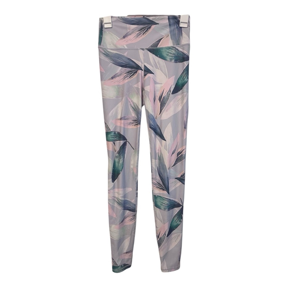 High Waisted Tropical Lavender Purple Print Powerhold Leggings XS